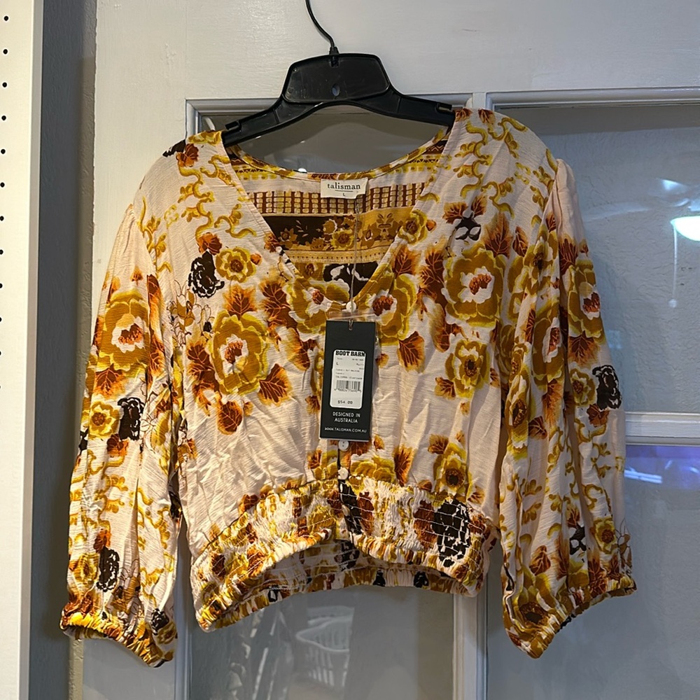 Talisman Malicon Floral Print Puff Sleeve Top